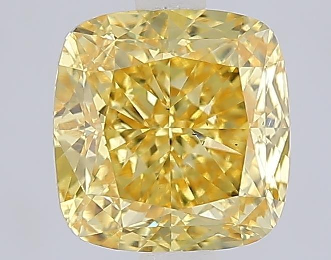 2.05 Ct. Fancy Intense Yellow Cushion Lab Grown Diamond