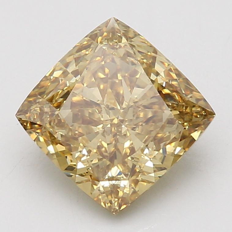 4.10 Ct. Fancy Intense Grayish Yellow Cushion Lab Grown Diamond