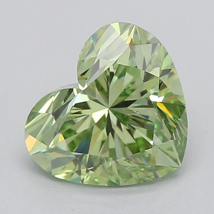 1.05 Ct. Fancy Vivid  Green Heart Lab Grown Diamond