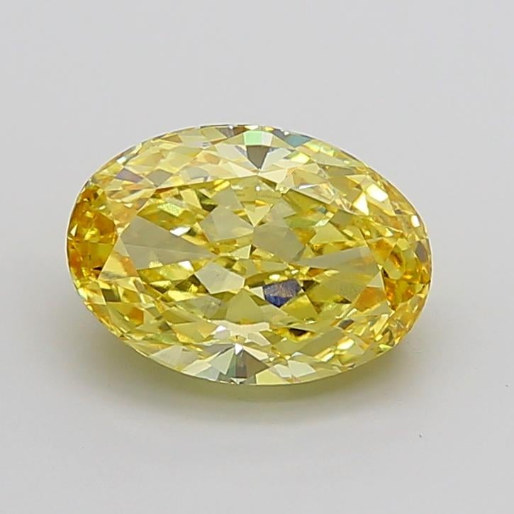 7.08 Ct. Fancy Intense None Yellow Oval Lab Grown Diamond