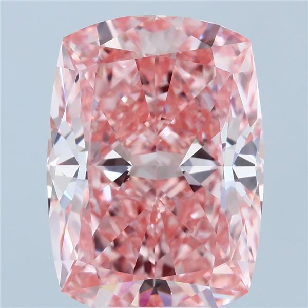 7.08 Ct. Fancy Vivid Pink Cushion Lab Grown Diamond
