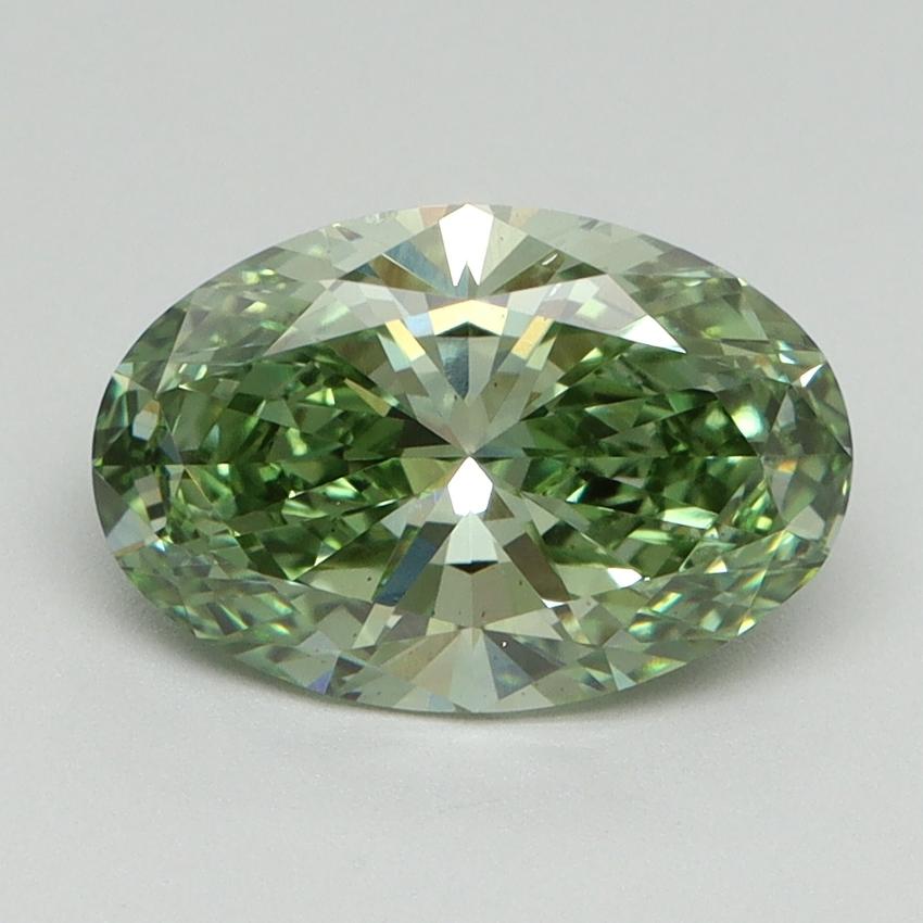 2.01 Ct. Fancy Vivid Green Oval Lab Grown Diamond