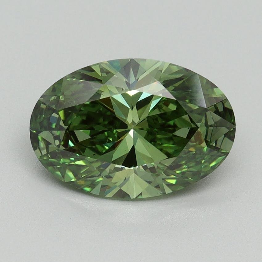 2.01 Ct. Fancy Vivid Pacific Green Oval Lab Grown Diamond