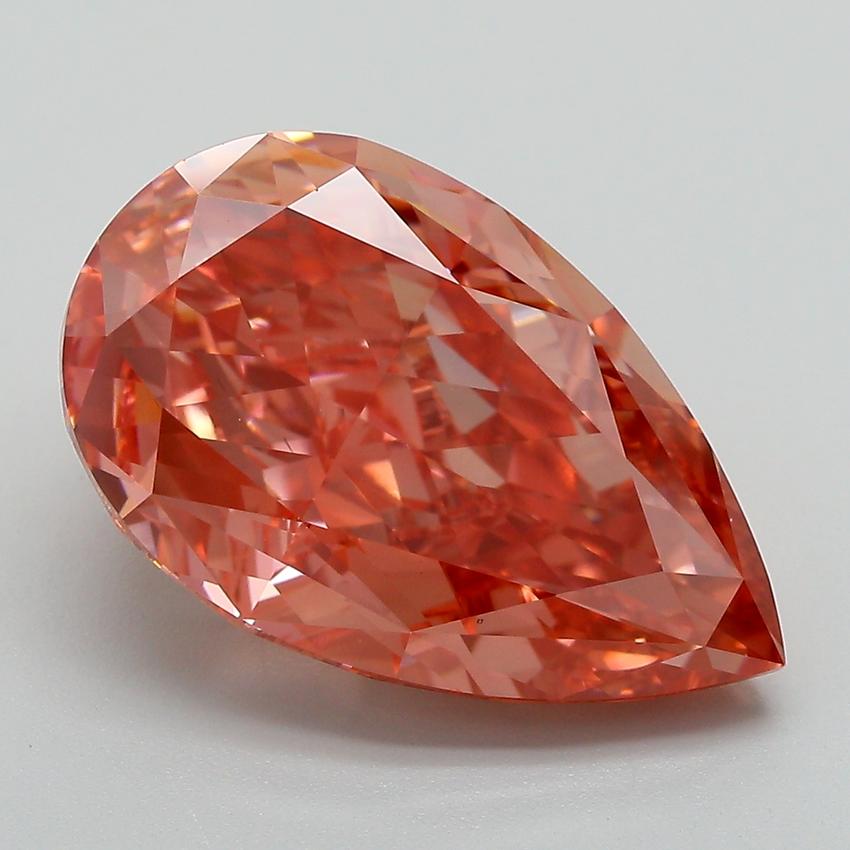 8.53 Ct. Fancy Vivid  Pink Pear Lab Grown Diamond