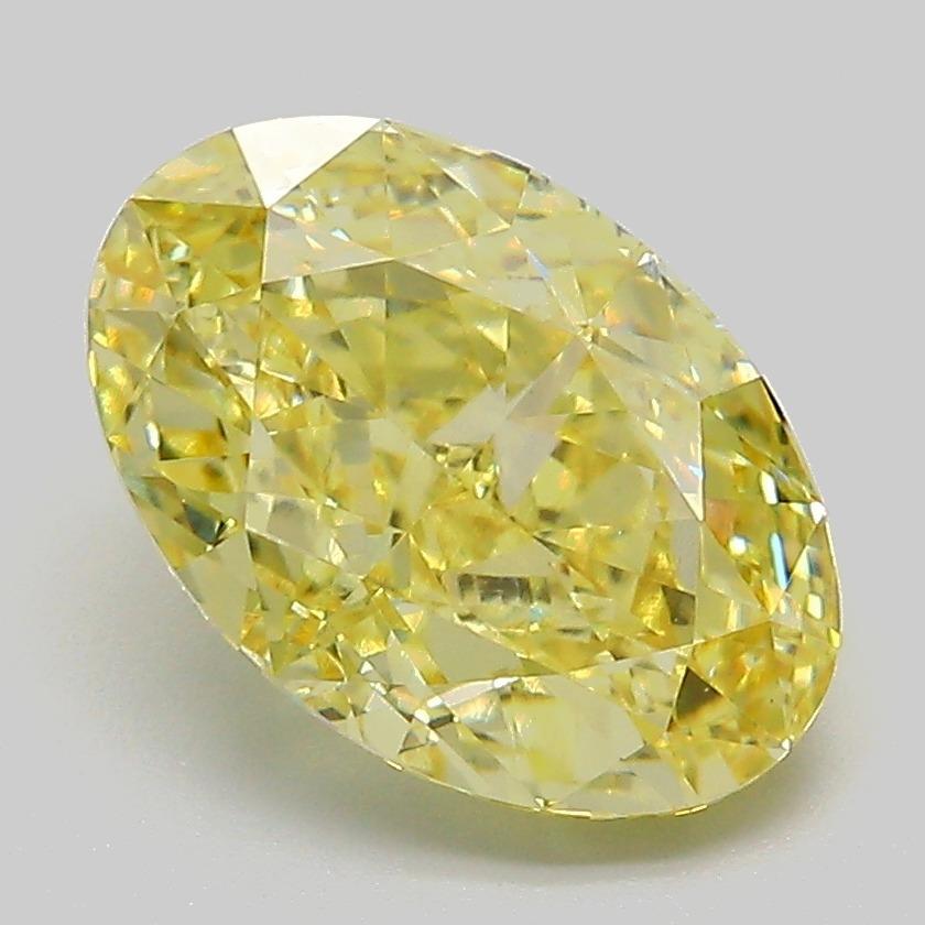 3.11 Ct. Fancy Intense  Yellow Oval Lab Grown Diamond