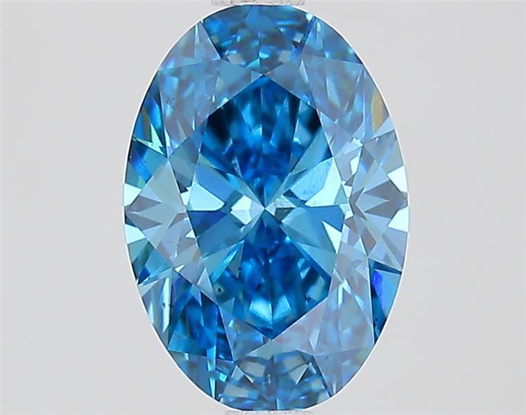 1.62 Ct. Fancy Vivid  Blue Oval Lab Grown Diamond