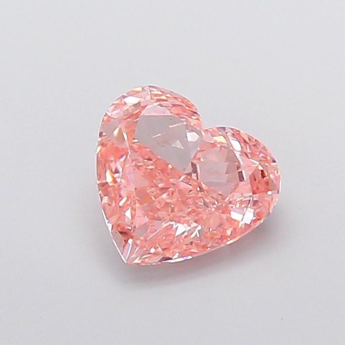 2.03 Ct. Fancy Vivid Orangy Pink Heart Lab Grown Diamond