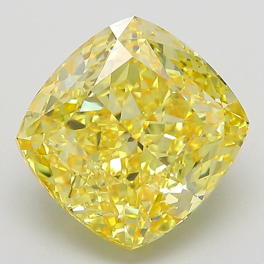 5.06 Ct. Fancy Intense  Yellow Cushion Lab Grown Diamond