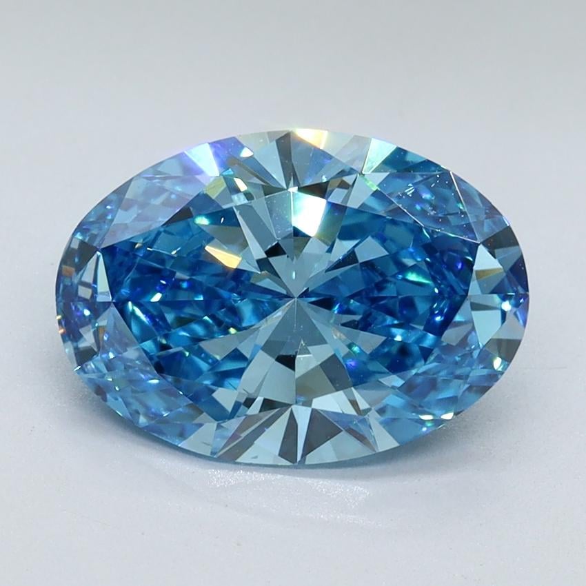 2.31 Ct. Fancy Vivid Malibu Blue Oval Lab Grown Diamond