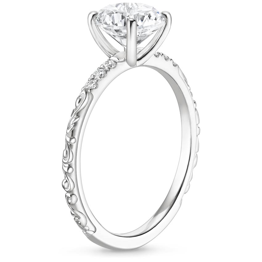 18K White Gold Adeline Diamond Ring, large side view