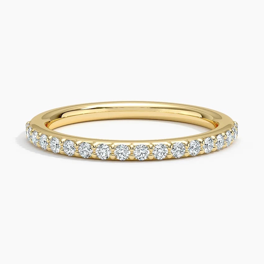 18K Yellow Gold Petite Shared Prong Half Coverage Lab Diamond Ring (1/4 ct. tw.)