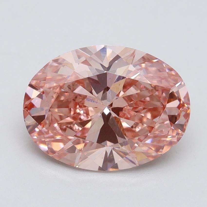 3.01 Ct. Fancy Intense Pink Oval Lab Grown Diamond