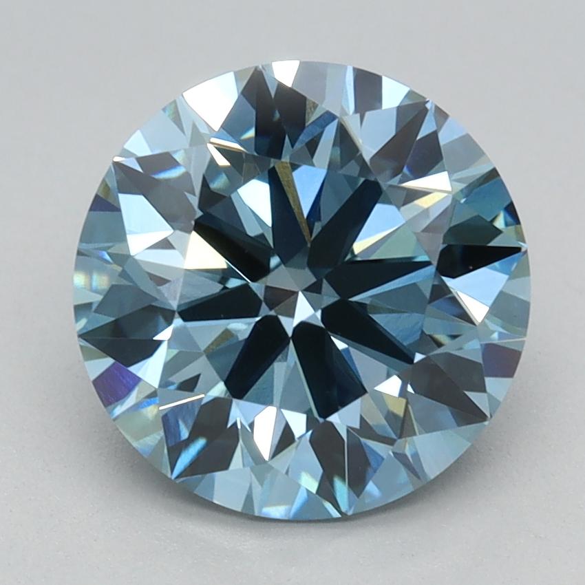 2.11 Ct. Fancy Vivid Blue Round Lab Grown Diamond