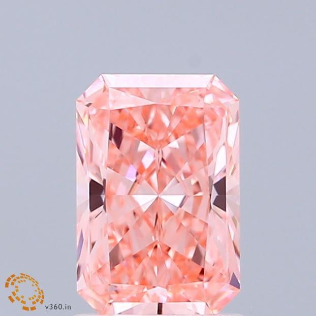 1.36 Ct. Fancy Vivid Pink Radiant Lab Grown Diamond