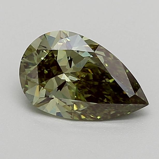 1.28 Ct. Fancy Vivid  Green Pear Lab Grown Diamond