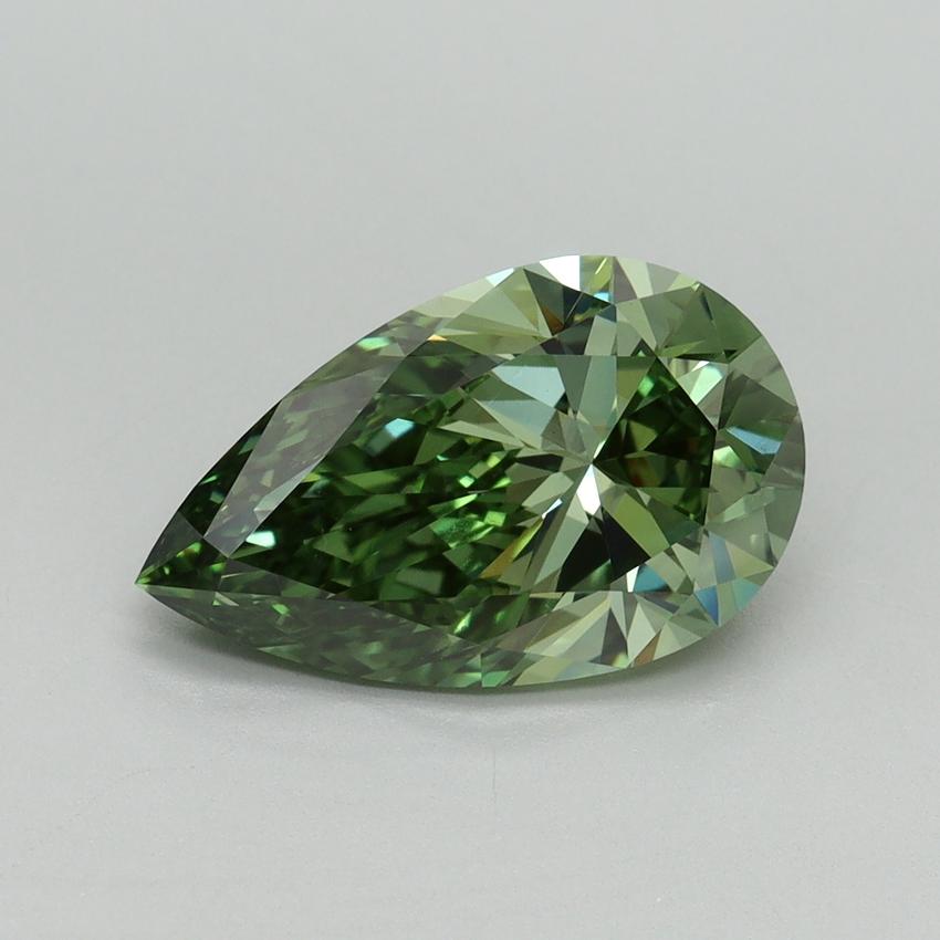 3.00 Ct. Fancy Vivid Green Pear Lab Grown Diamond