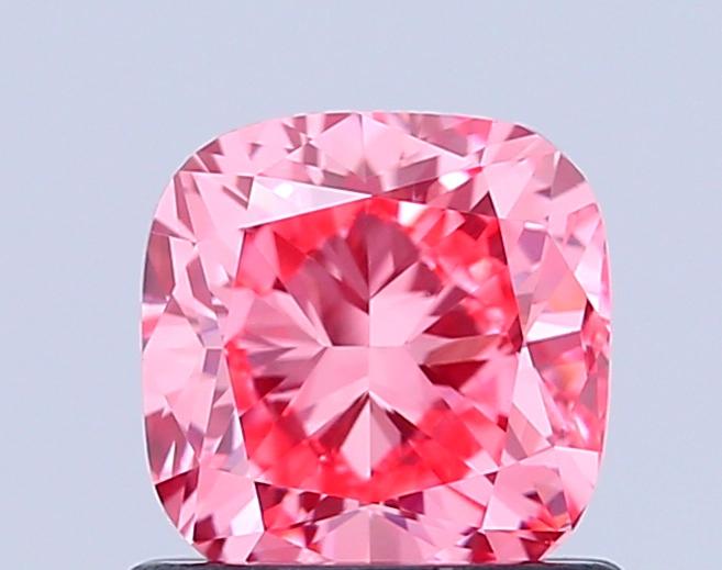 1.01 Ct. Fancy Vivid Pink Cushion Lab Grown Diamond