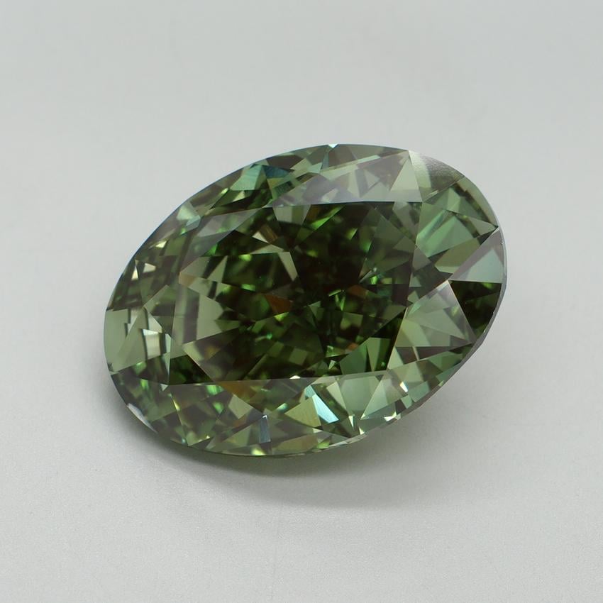 11.05 Ct. Fancy Vivid Green Oval Lab Grown Diamond