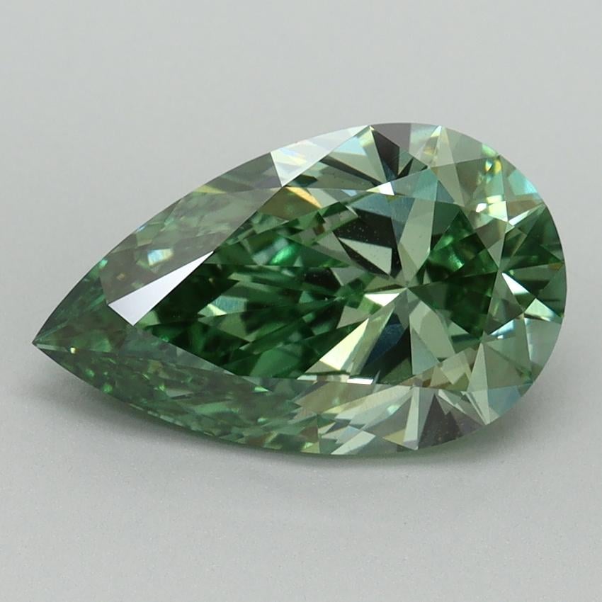 2.19 Ct. Fancy Vivid Pacific Green Pear Lab Grown Diamond