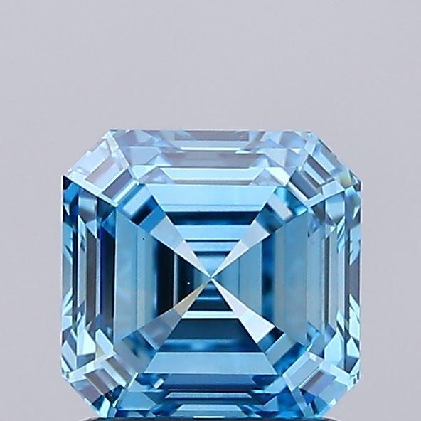 1.24 Ct. Fancy Vivid Blue Asscher Lab Grown Diamond