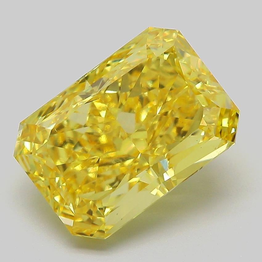 6.52 Ct. Fancy Vivid Yellow Radiant Lab Grown Diamond