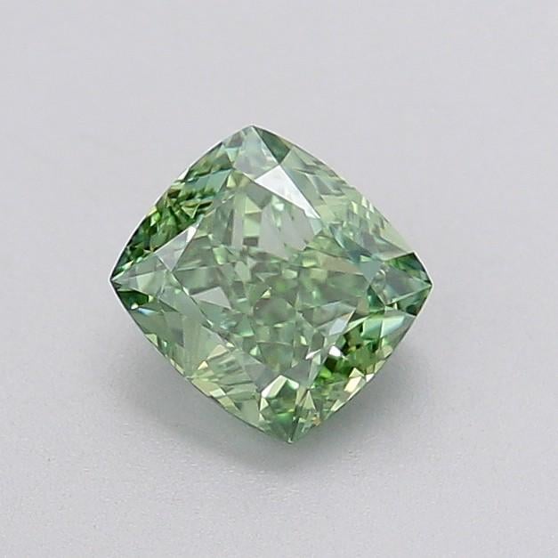 1.00 Ct. Fancy Vivid Green Cushion Lab Grown Diamond