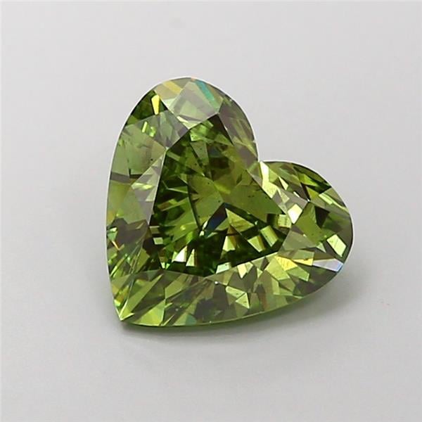 2.00 Ct. Fancy Vivid Green Heart Lab Grown Diamond
