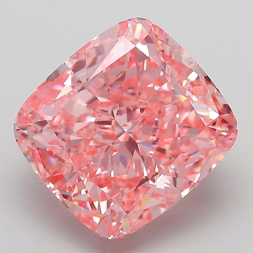 5.50 Ct. Fancy Vivid  Pink Cushion Lab Grown Diamond