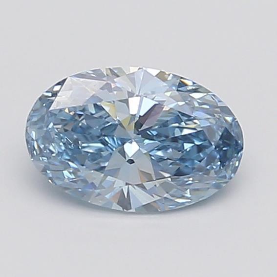 0.57 Ct. Fancy Vivid Blue Oval Lab Grown Diamond