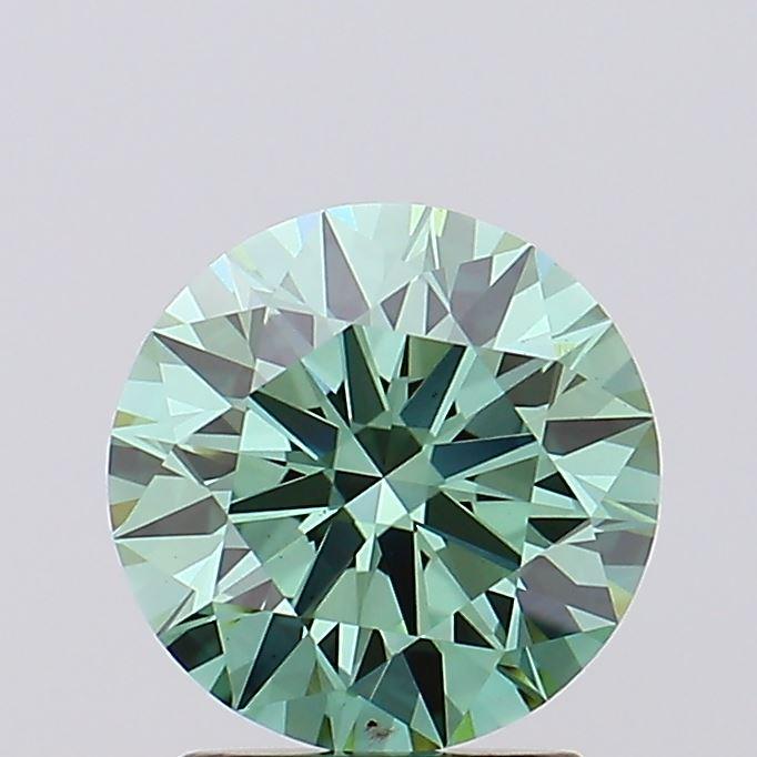 2.04 Ct. Fancy Vivid Bluish Green Round Lab Grown Diamond