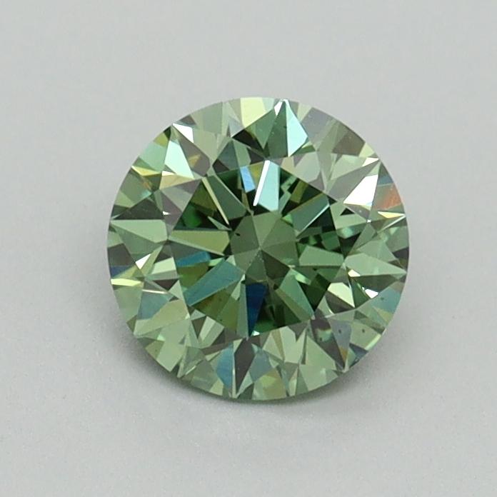0.72 Ct. Fancy Vivid Green Round Lab Grown Diamond