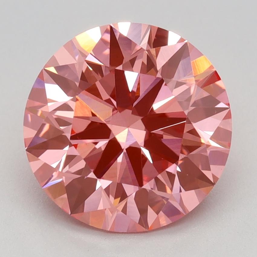 2.40 Ct. Fancy Vivid Pink Round Lab Grown Diamond