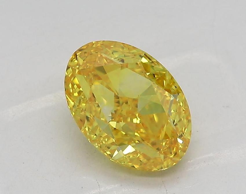 1.55 Ct. Fancy Vivid Yellow Oval Lab Grown Diamond