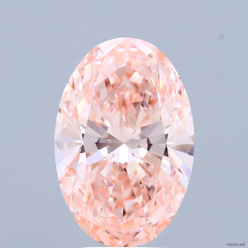 5.22 Ct. Fancy Vivid Pink Oval Lab Grown Diamond
