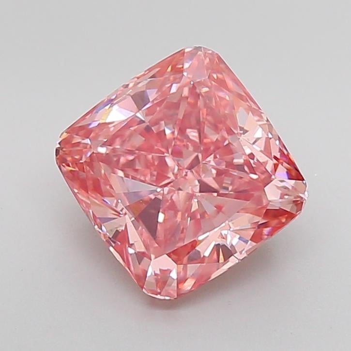 4.50 Ct. Fancy Vivid Pink Cushion Lab Grown Diamond