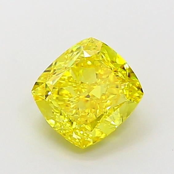 1.68 Ct. Fancy Vivid Yellow Cushion Lab Grown Diamond