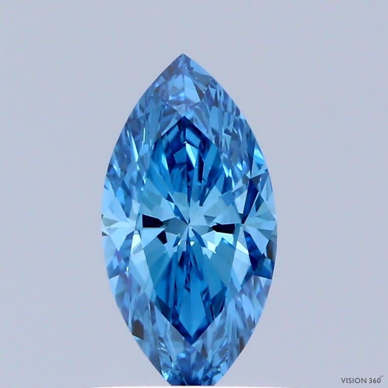 0.57 Ct. Fancy Vivid Blue Marquise Lab Grown Diamond