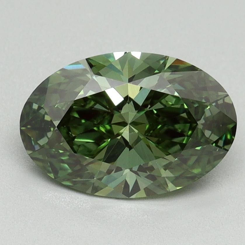 1.65 Ct. Fancy Vivid Green Oval Lab Grown Diamond