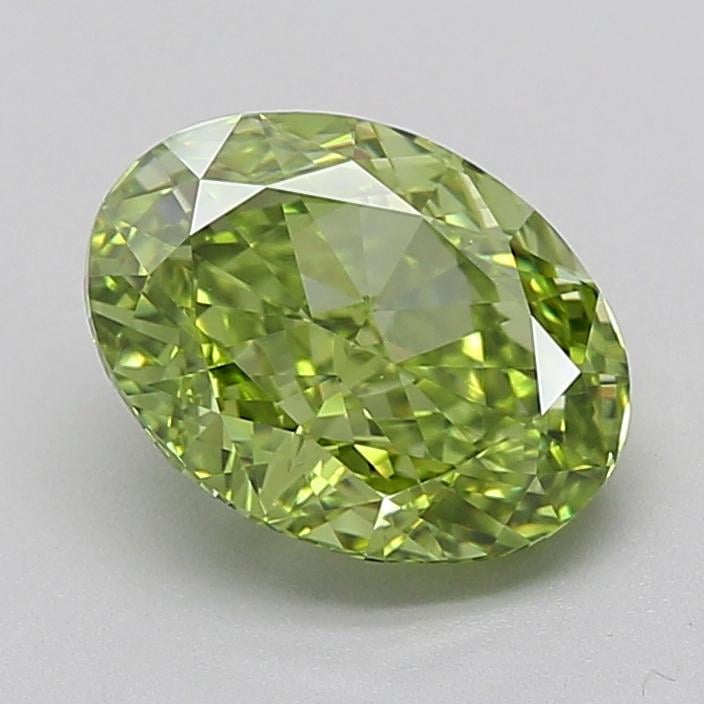 2.00 Ct. Fancy Vivid  Green Oval Lab Grown Diamond