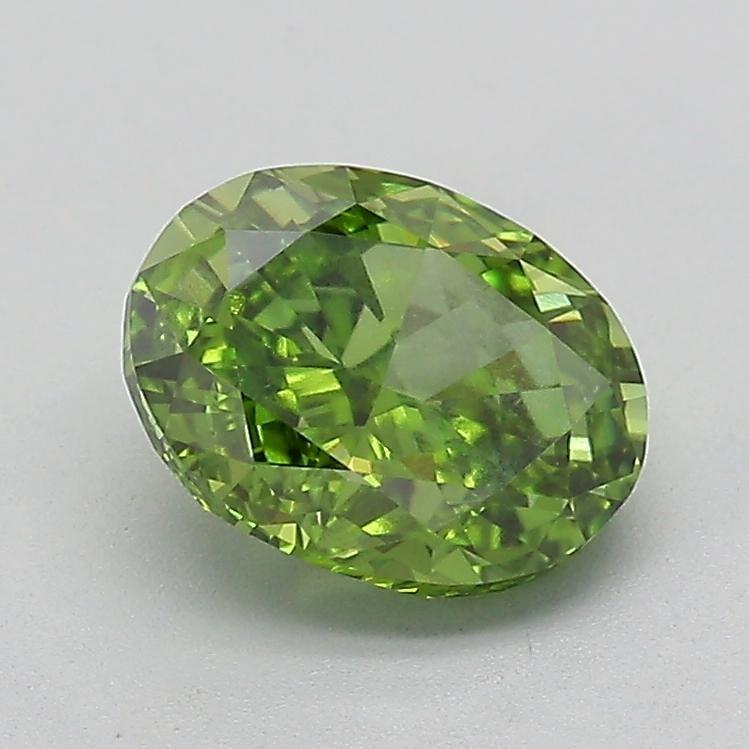 1.52 Ct. Fancy Vivid  Green Oval Lab Grown Diamond