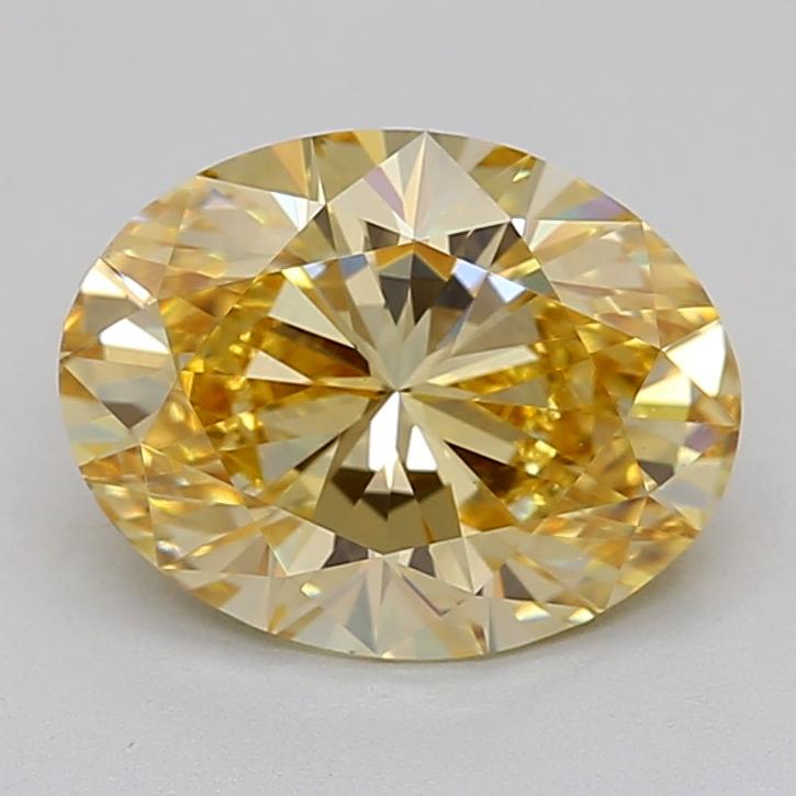3.08 Ct. Fancy Intense  Yellow Oval Lab Grown Diamond