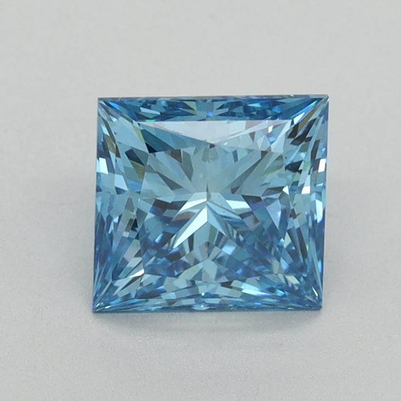 1.52 Ct. Fancy Vivid Blue Princess Lab Grown Diamond