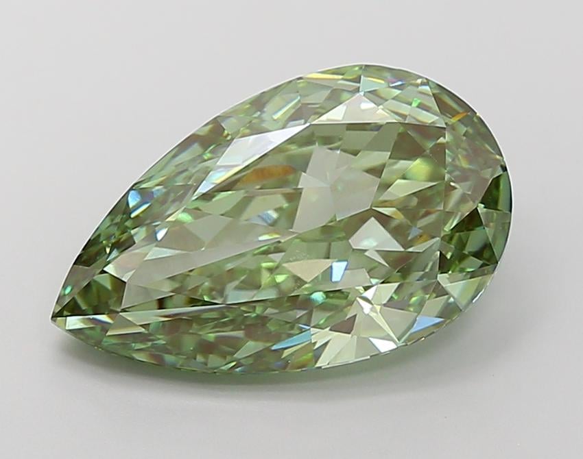8.02 Ct. Fancy Vivid Green Pear Lab Grown Diamond