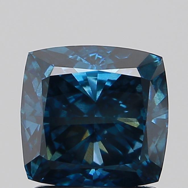 1.57 Ct. Fancy Vivid  Blue Cushion Lab Grown Diamond