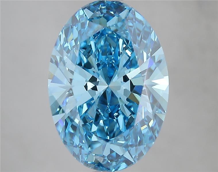 5.07 Ct. Fancy Vivid Blue Oval Lab Grown Diamond
