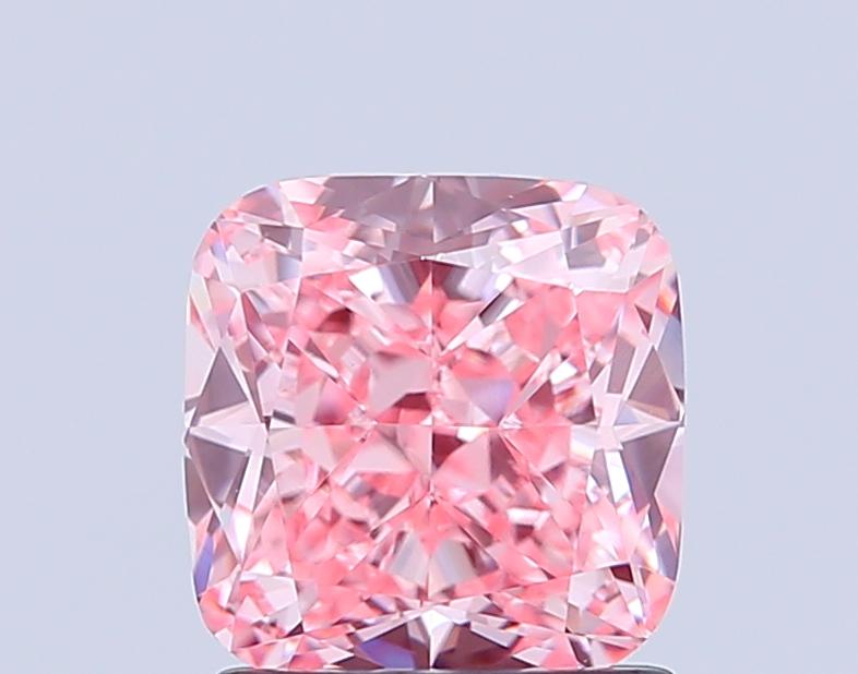 1.52 Ct. Fancy Vivid Pink Cushion Lab Grown Diamond