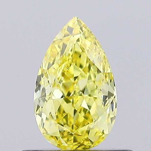 0.55 Ct. Fancy Vivid Yellow Pear Lab Grown Diamond