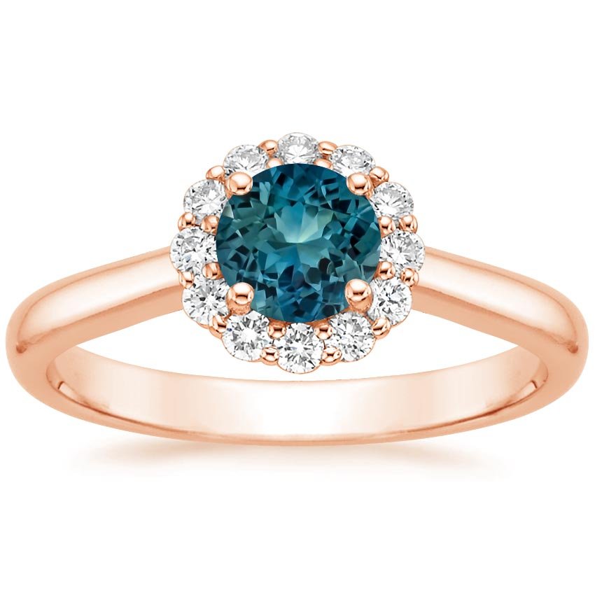 Sapphire Lotus Flower Diamond Ring (1/3 ct. tw.) in 14K Rose Gold