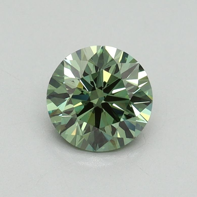 0.70 Ct. Fancy Vivid Green Round Lab Grown Diamond