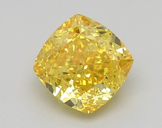 1.25 Ct. Fancy Vivid Yellow Cushion Lab Grown Diamond